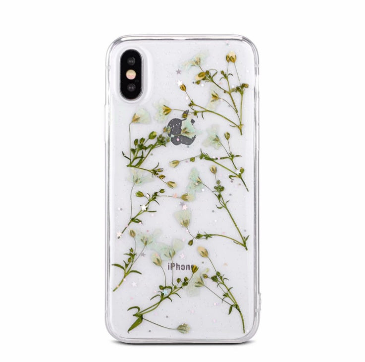 Small floral real flower anti-drop transparent protective cover 848047238052