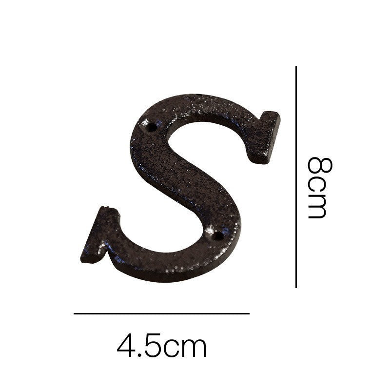 European-style Retro Cast Iron Three-dimensional Wrought Iron 26 English Letters Door Number 84872fdf d829 46f0 b63b 580307ab