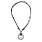 Double circle hollow leather cord necklace 848986642395