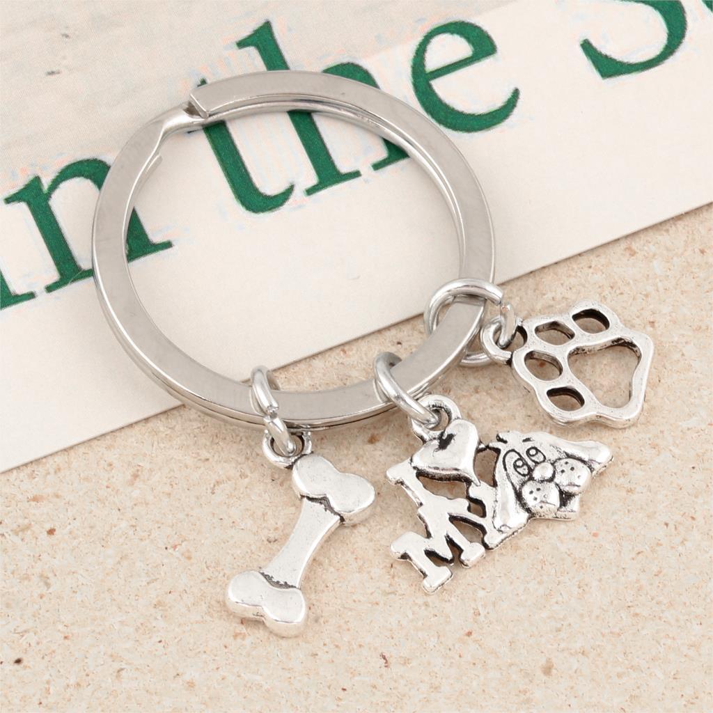 Pet I Love My Dog Bone Paw Keychain 84901376 7189 4c6a 91ef d0bae9502ec9