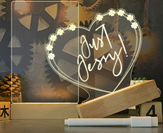 Solid Wood Base Luminous Acrylic Transparent Note 84a12f0e b73d 422d 9079 eade53ed6497