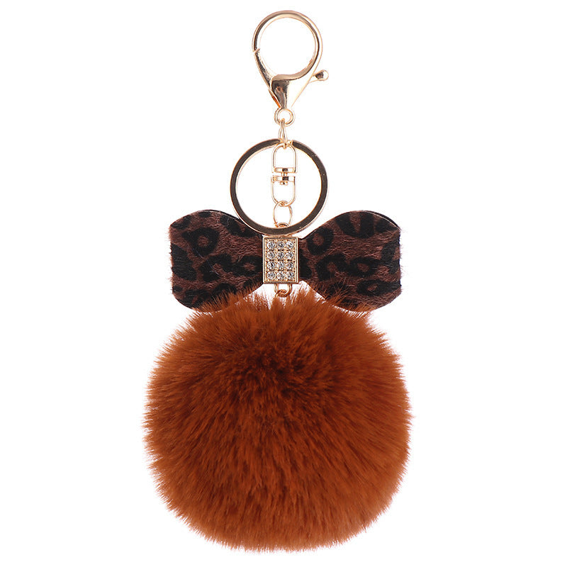 Leopard Bow Fur Ball Schoolbag Pendant Key Chain 84c0e25c 90af 4ba7 a560 f9827ca12a12