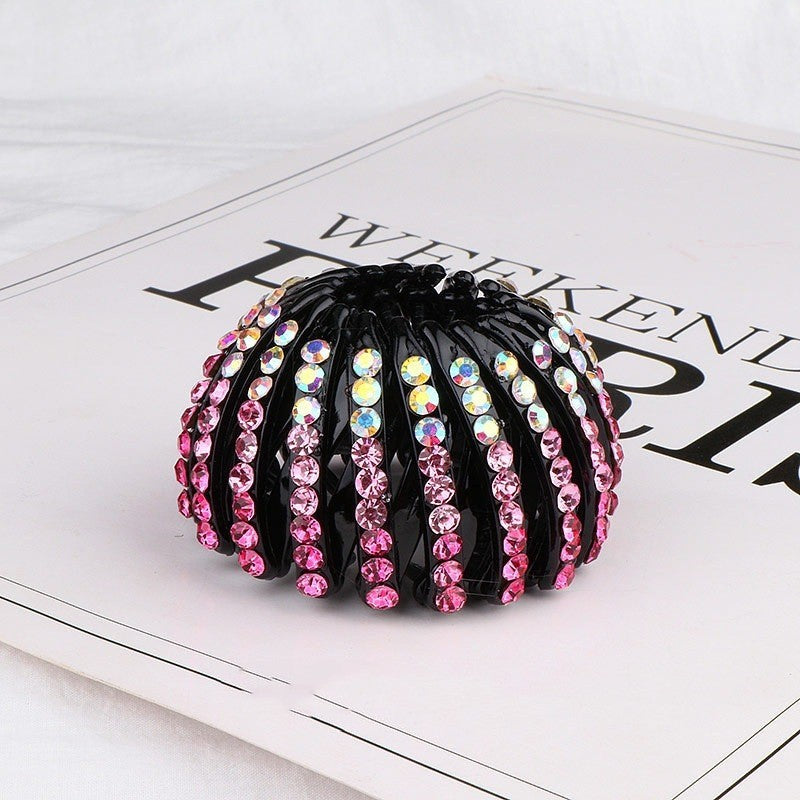 Korean Rhinestone Bird's Nest Pill Head Coiler 84c716d5 3eb7 43d2 855d 643284315294