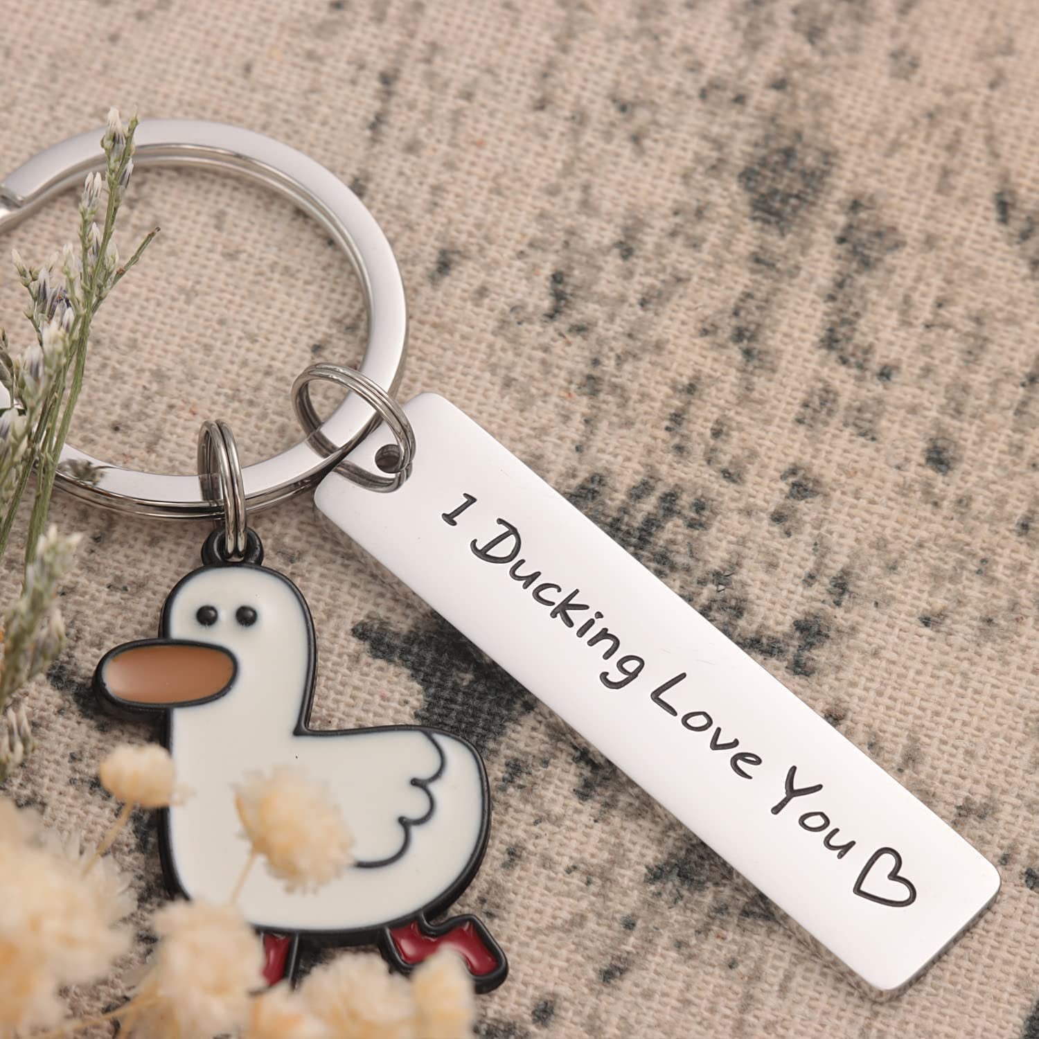 Funny Lover Gift Ducking Love You Cute Duck Pun Keychain Couples Jewelry Valentines Day Gift For Boyfriend Girlfriend 84ea63b