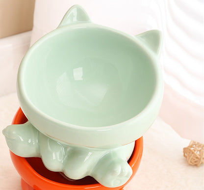 Pet Dogs And Cats Bevel Ceramic Neck Bowl 84f01ab6 c8a5 4f16 9fe3 013da0afe0c6