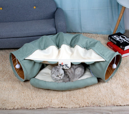 Pet Cats Tunnel Interactive Play Toy Mobile Collapsible Ferrets Rabbit Bed tunnels Indoor Toys Kitten Exercising Products 850