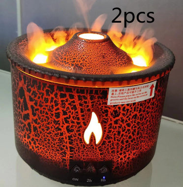 New Creative Ultrasonic Essential Oil Humidifier Volcano Aromatherapy Machine Spray Jellyfish Air Flame Humidifier Diffuser 8