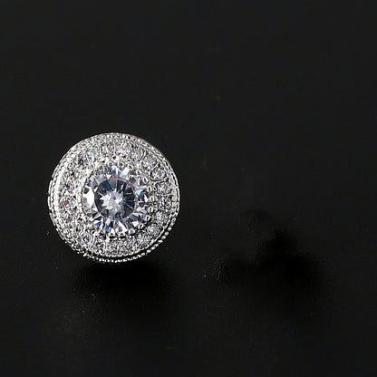 Round Full Zircon Hip Hop Personality Earrings Men And Women Trendy Diy Earrings 852d2202 5295 4725 90dc 952734c32fc1