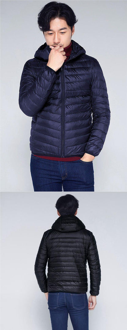 Men's Short Plus Size Lightweight Feather Jacket