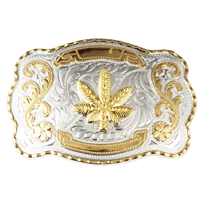 Golden Equestrian Big Head Belt Buckle Two-color Craft Alloy Smooth Buckle 8540fddf b662 4d26 bb6a 5a62c6d9814e