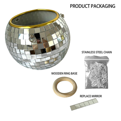 Cross-border Disco Ball Planter Hanging Mirror Spherical Plastic Flowerpot 8554d016 6805 4851 9209 9166c896ebf7