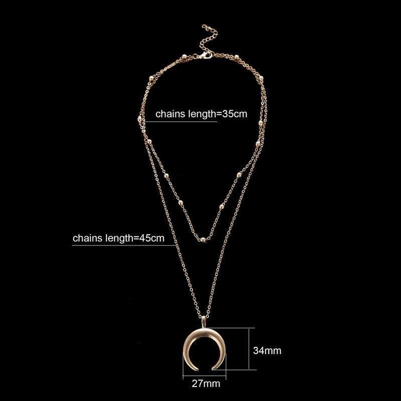 Bohemian Double Necklace Gold Plated Ladies Clavicle Necklace 8558088407