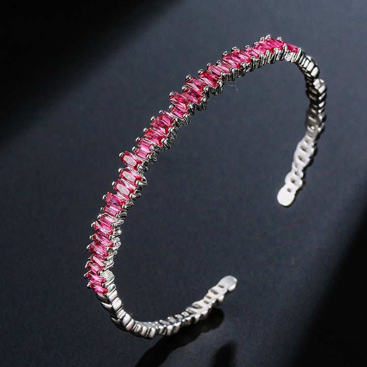 European and American bracelets light luxury micro-inlaid zircon bracelet ladies simple hand jewelry fashion bracelet 8582584
