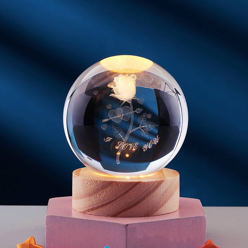 Crystal Ball 3D Inner Carved Solar System Glowing Night Lights Warm Bedside Light Festival And Kid Gift Night Lamp 858b0aad b