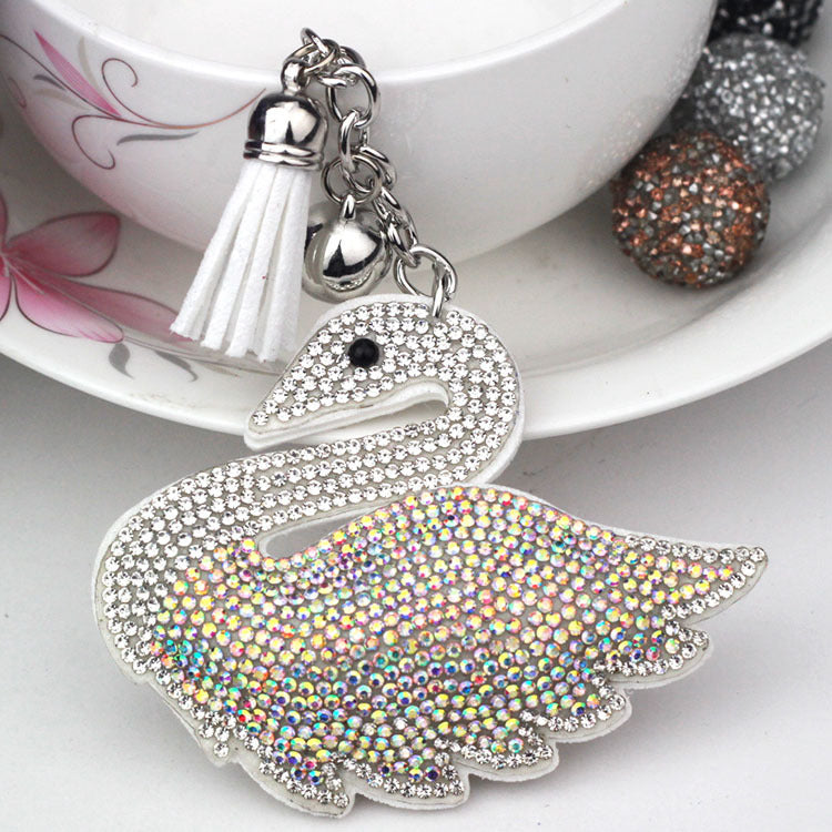 Creative Little Swan Korean Velvet Rhinestone Keychain 858d5bb5 5ab9 4fe3 9eed 43b2c51ac886