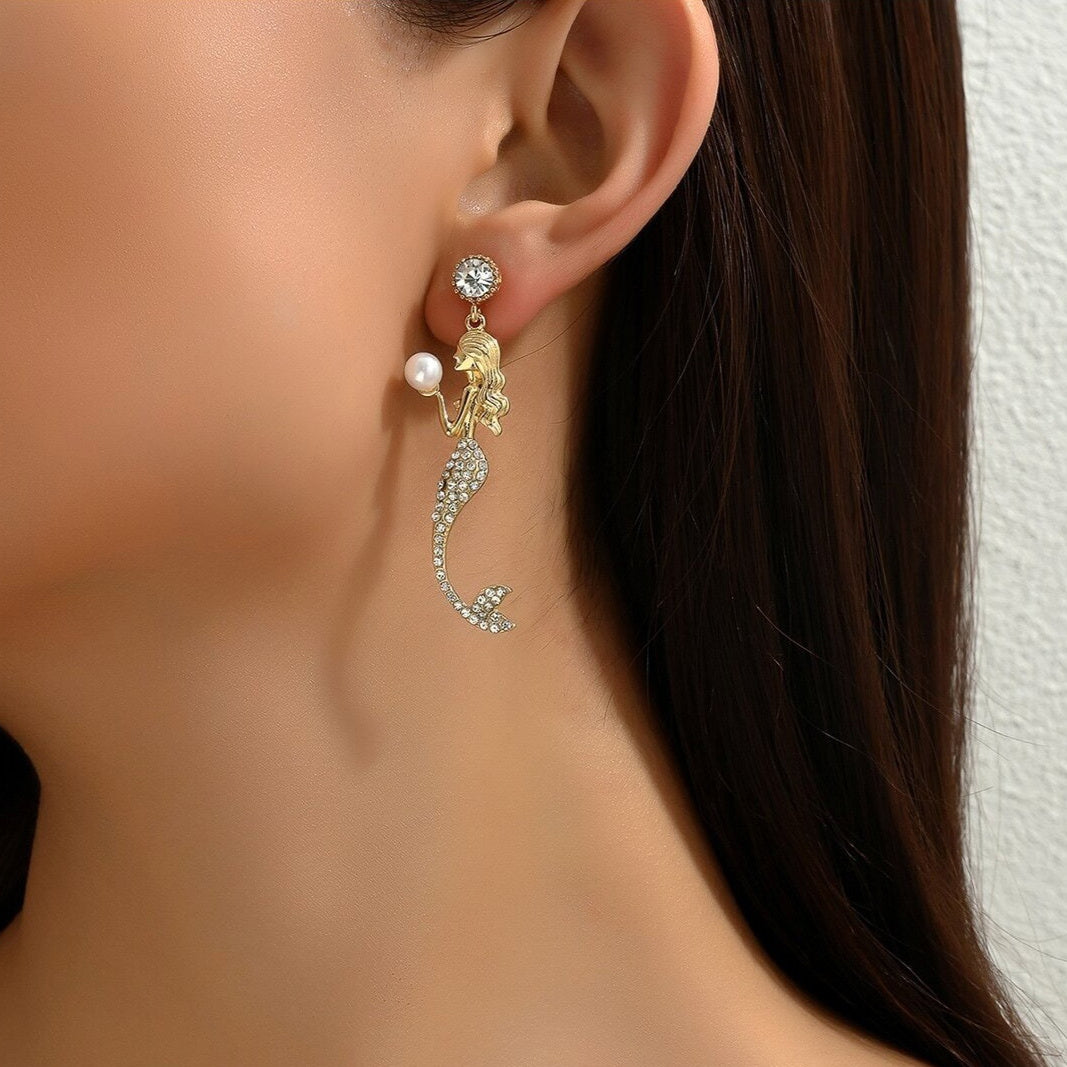 Silver Needle Mermaid Pearl Super Fairy Long Earrings 85aaa980 fe5a 4251 b7fa 49ad2a6a8261 fine