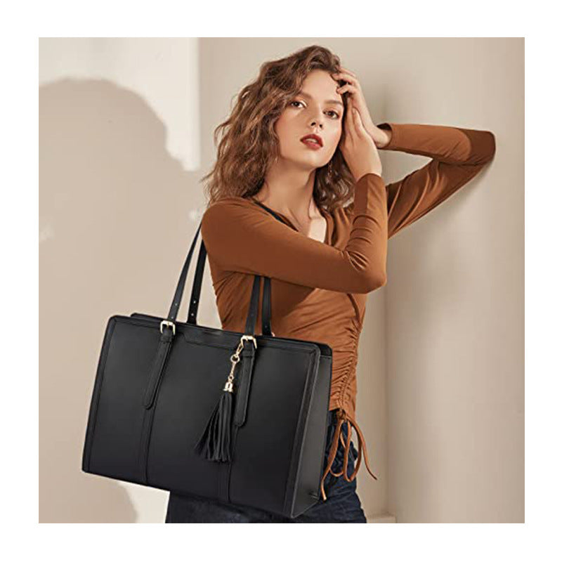 Women's Computer Shoulder Bag Leather Laptop Bag