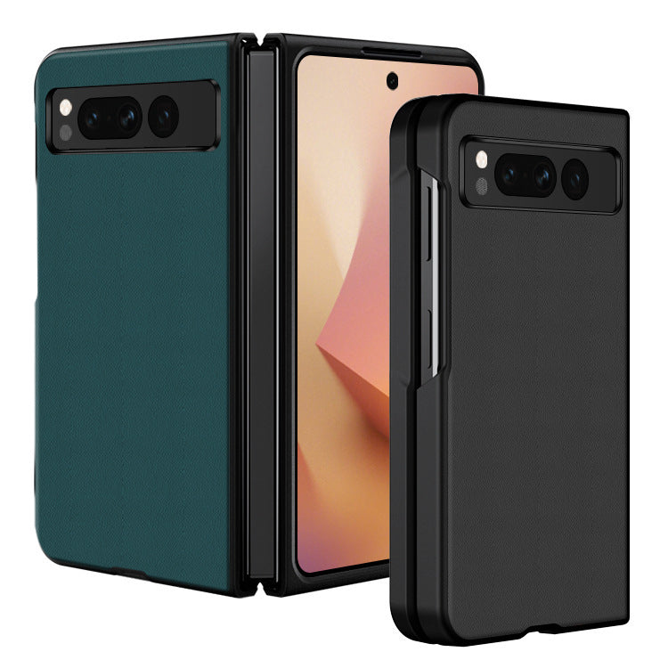 Plain Leather Anti-fall Ultra-thin Foldable Leather Protective Shell - 图片 4