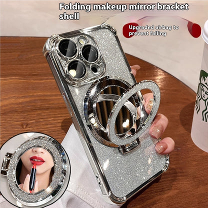 Applicable To 15 Phone Case Iphone16 Glitter Folding Bracket Protective Cover Drop-resistant 85e8703a d6ad 4d48 884e a422ecd9