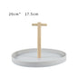 Round solid wood portable tray 860269338874