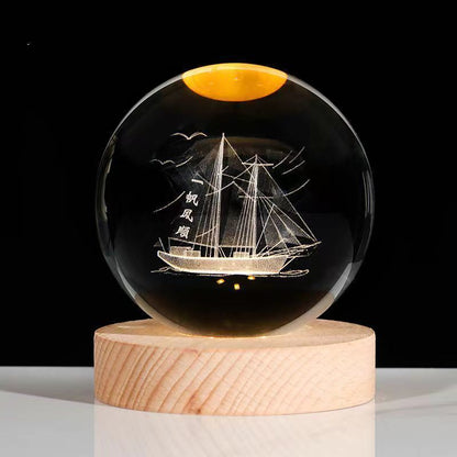 Luminous Starry Sky And Planets Moon Moon Crystal Ball Small Night Lamp Projection Ambience Light Creative Gift New Strange G