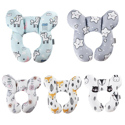 Cute Cartoon Pattern Baby U-shape Pillow Travel Car Seat Neck Protector 860455be 54e7 4c34 813f f088cd10322c