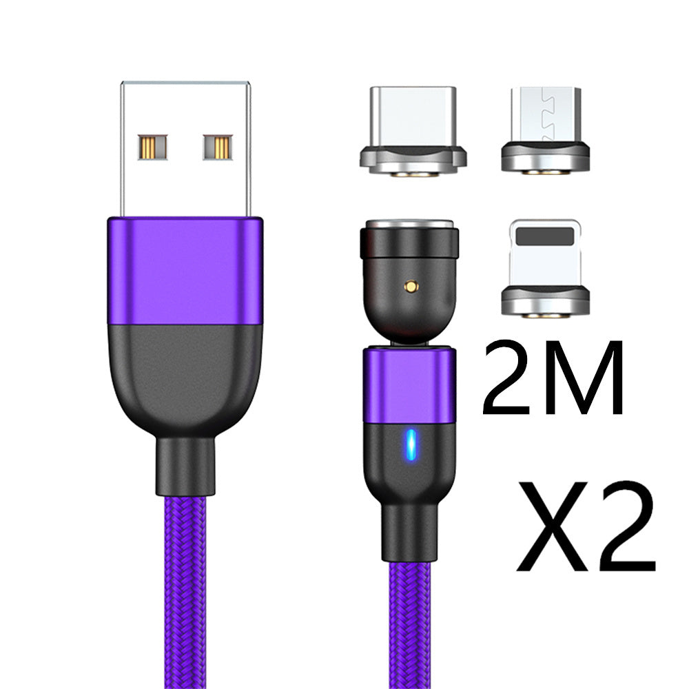 Magnetic Data Cable Threeinone 540-degree Rotation  Charging Cable Suitable - 图片 18