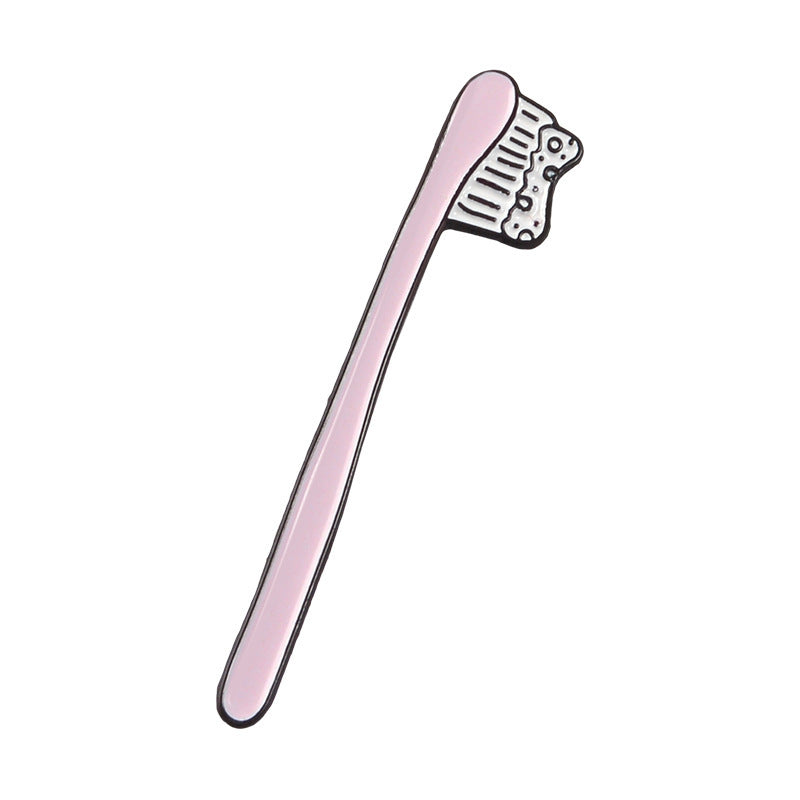 Cute cartoon toothpaste toothbrush brooch 8618386046854