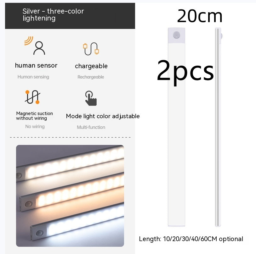 Smart Infrared Sensor Lamp Wireless Magnetic Long Cabinet Light With Rechargeable Hallway Wardrobe 86214eaa 06c4 40b6 aa61 2e