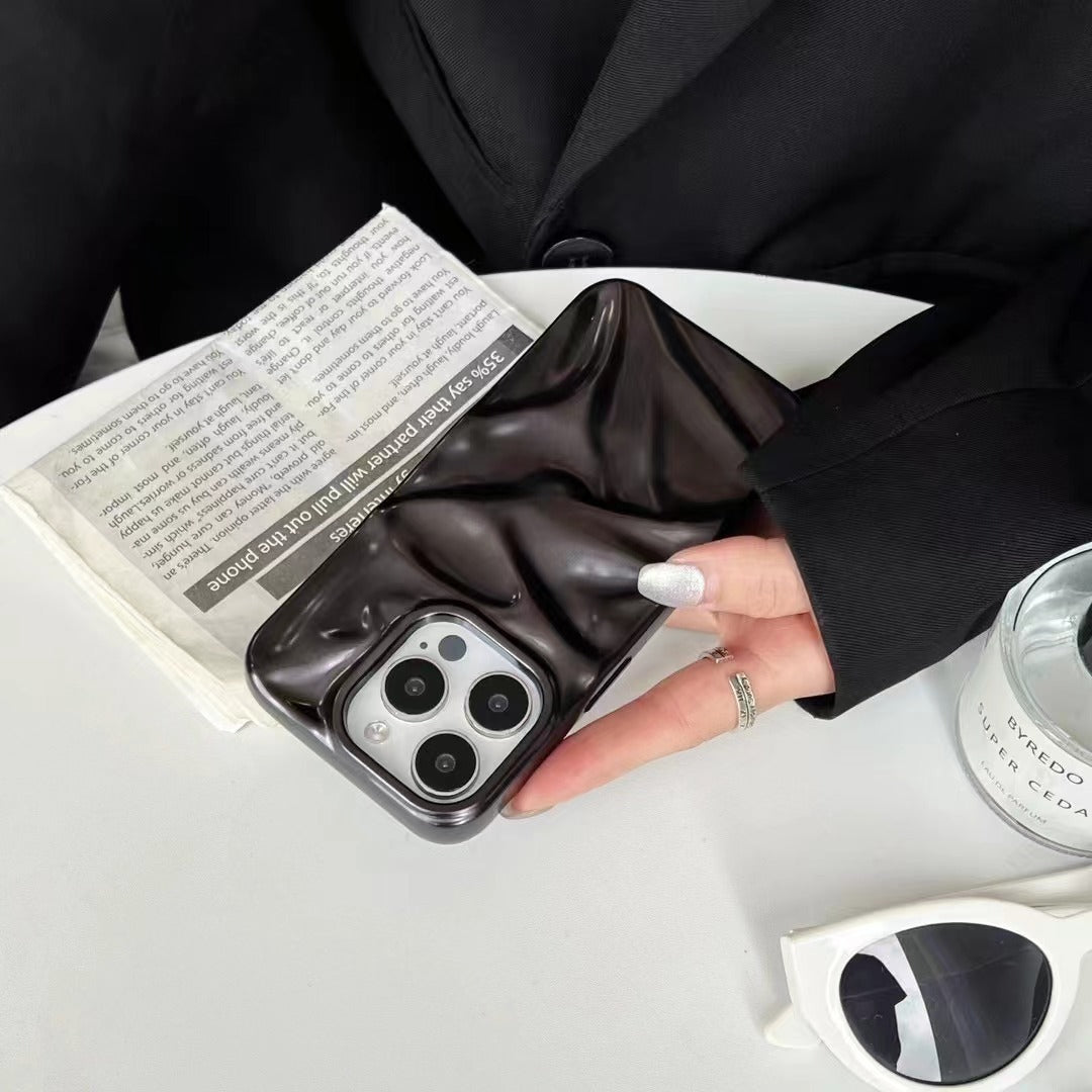 Matte Plating Solid Color Phone Case Water Ripple - 图片 5