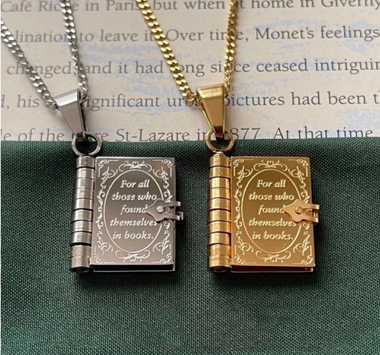 Book Lover Necklace Carved Openable Book Necklace 8626b3e5 7dfb 4567 99ba f7bef4a314b9