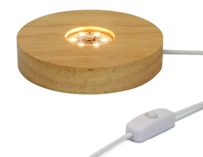 Wood LED Light Display Base 863978021413