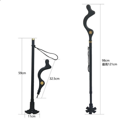 Telescopic Stick Stool Folding Handle Walking Stick 8644680004567