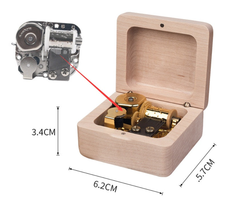 Wooden Clockwork Music Box Retro Creative Birthday Wooden Gift 86513add dc05 4196 9967 0bbe09533647
