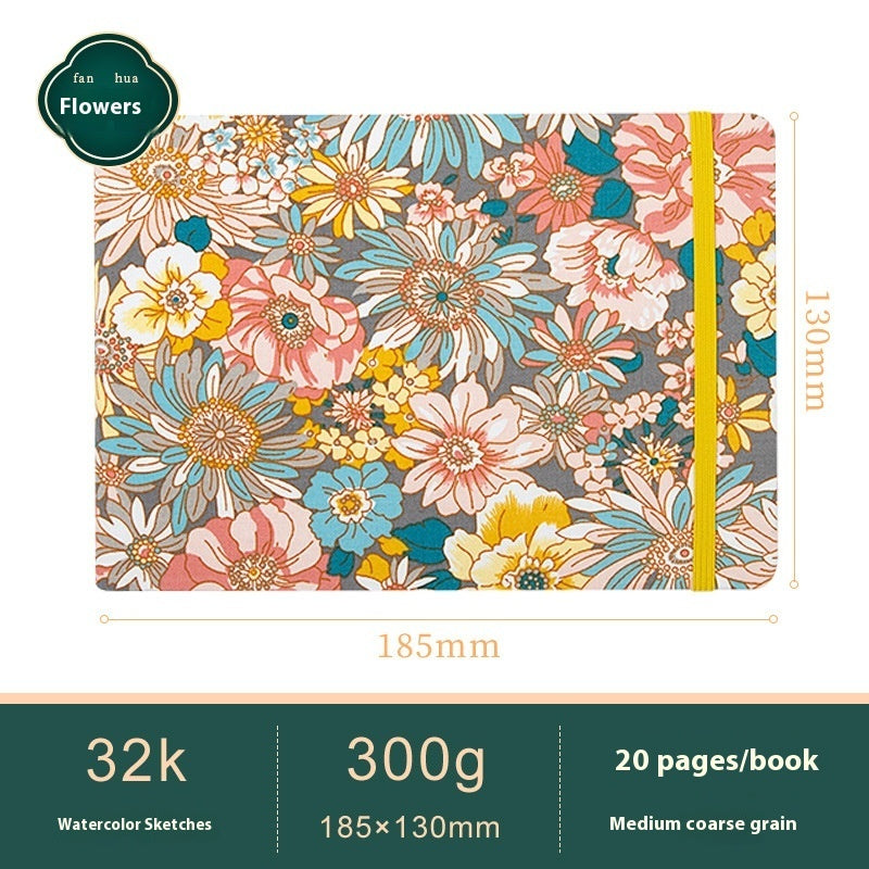 Feiluniao Watercolor Notebook Fabric Handmade Mini Portable Portable Character Sketch Hand Painted Graffiti Drawing Book - 图片 17