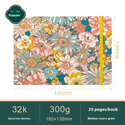 Feiluniao Watercolor Notebook Fabric Handmade Mini Portable Portable Character Sketch Hand Painted Graffiti Drawing Book - 图片 17