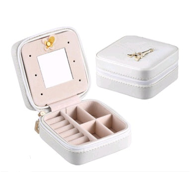 Creative travel portable jewelry box earrings earrings jewelry storage box leather small jewelry bag 866124245817