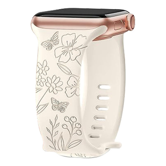 New Laser Carving Embossed Brocade Flower Butterfly Clasp Silicone Strap 866dd2c8 2809 409e a24d 3129a55e2452