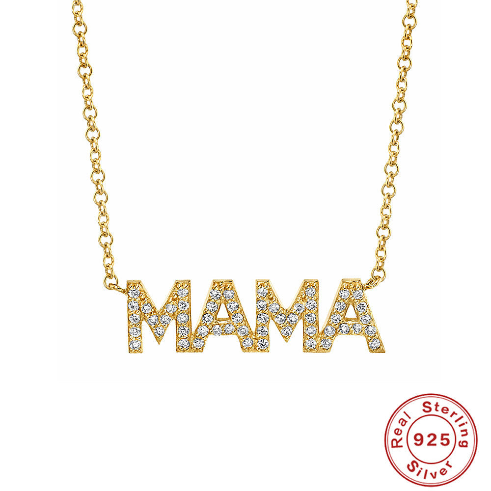 S925 Sterling Silver Mama Diamond Letters Necklace 8681db5a b901 43ce 80e4 e9c3e2f19a7f