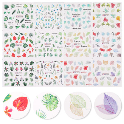 Nail Beauty Water Printing Stickers Sticker Paper Large Leaves Colorful Pattern Fairy Feng Shui Sticker Decorations 869896c7 