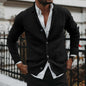 Solid V-neck Long Sleeve Pocket Knitted Sweater Coat 869a589d 1f65 4975 8795 7aeba62200ee