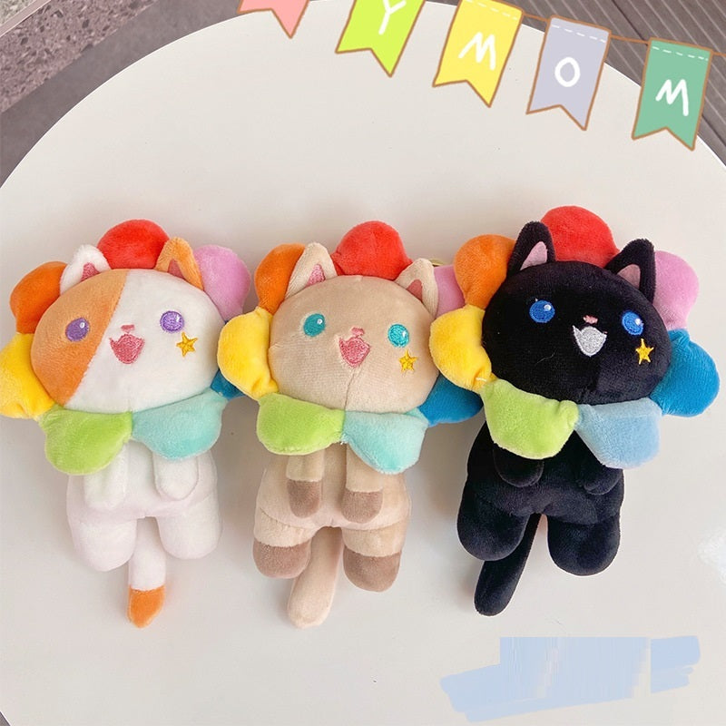 Lovely Sunflower Rainbow Cat Car Keychain 86aa9f62 c319 479b 978e a9123927d951