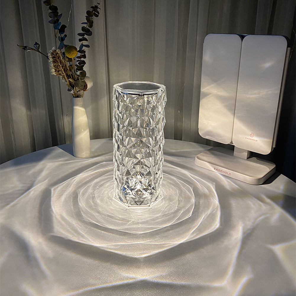 Nordic Crystal Lamp USB Table Lamps Bedroom Touch Dimming Atmosphere Diamond Night Light Rose Projector Lamp Decor 86c1e194 4
