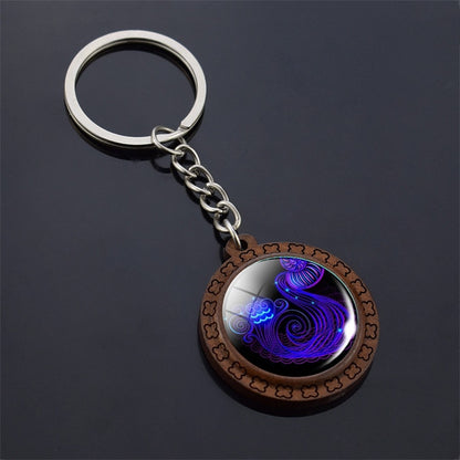 Constellation Keychain Wood Carved Time Gem Pendant 86c27903 0eb4 4900 9d32 5c7c6bd04959