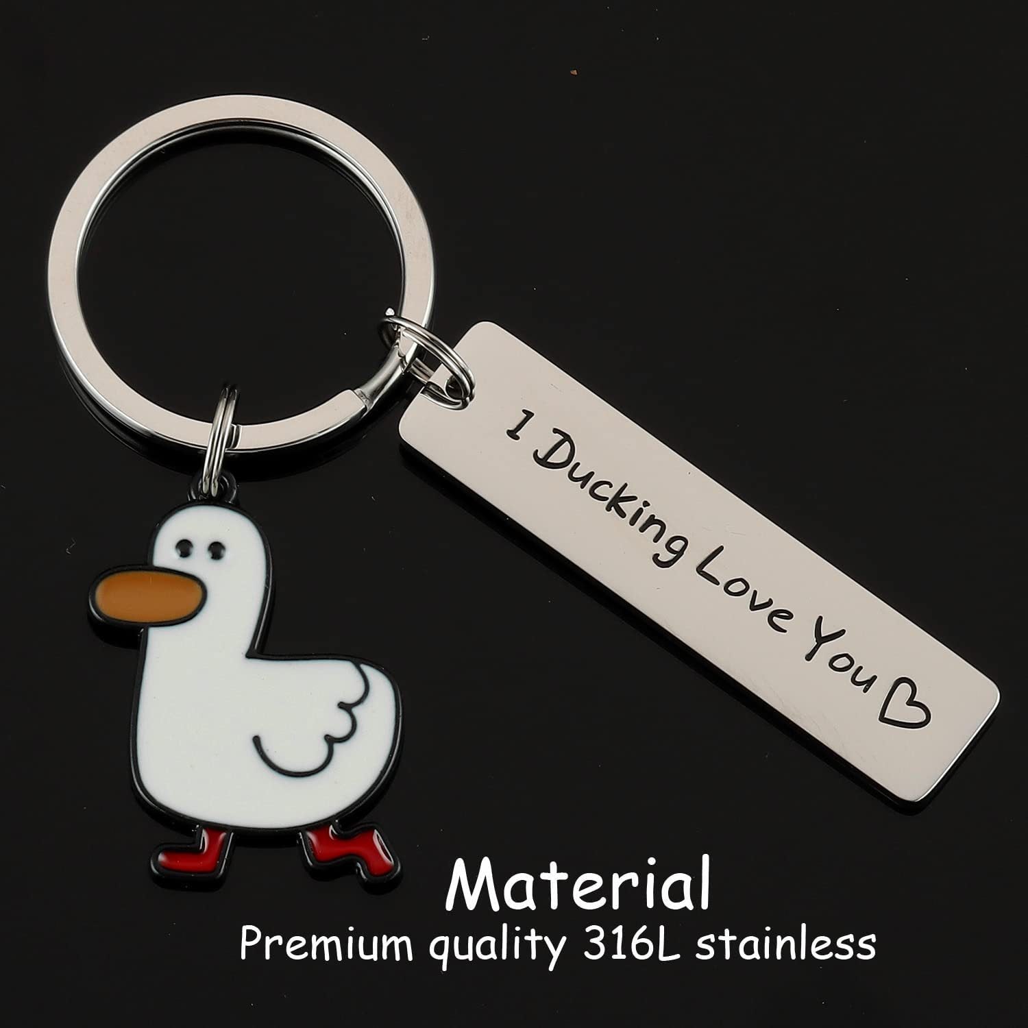 Funny Lover Gift Ducking Love You Cute Duck Pun Keychain Couples Jewelry Valentines Day Gift For Boyfriend Girlfriend 86de503