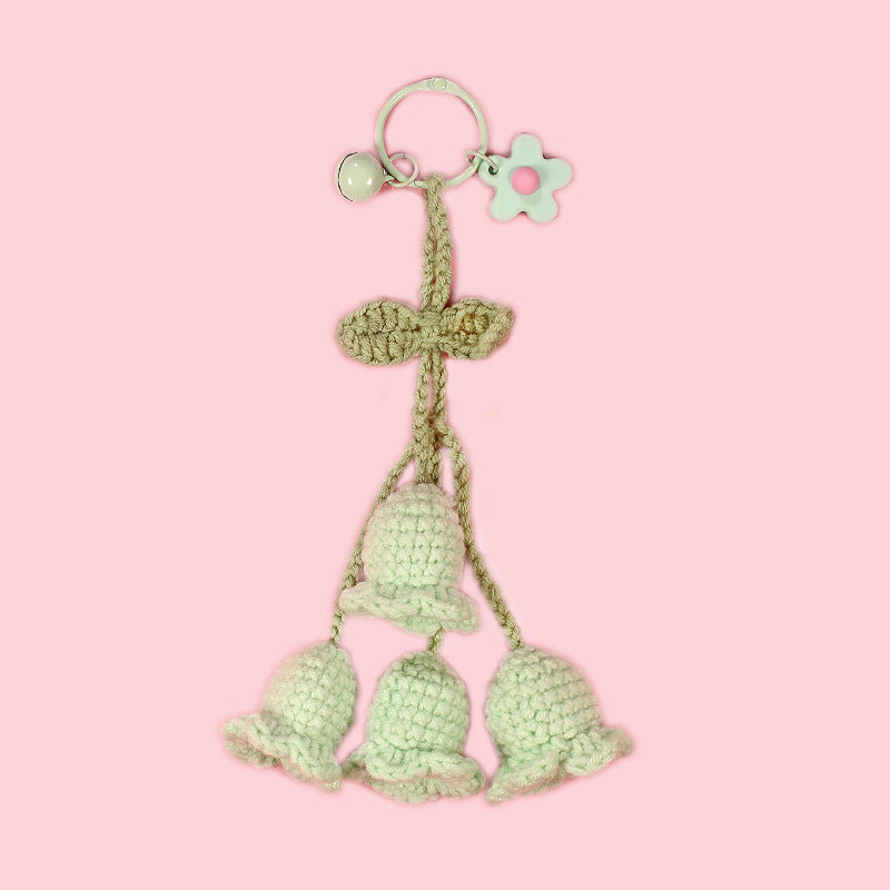 Hand-made Hook Braided Woolen Thread Lily Of The Valley Keychain 86e872ee f505 494e 8804 d6e3c75b59f4
