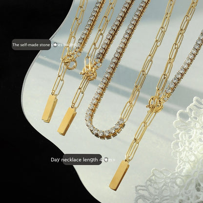 Square Strip Pendant Stainless Steel Necklace 86eed9ce a8d0 489f 9729 4ac2b1577d60