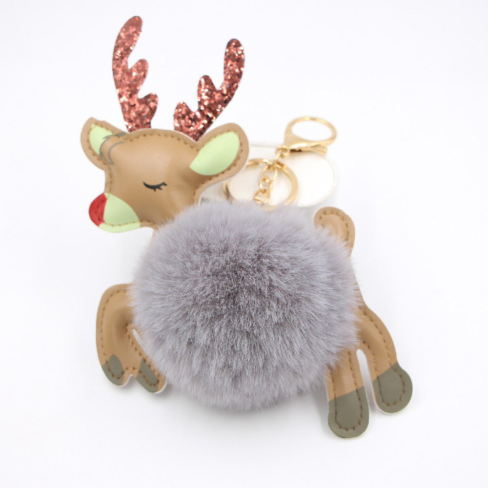 Christmas Deer Pompons Bag Accessories Keychain Pendant 86f2c699 e1bb 4211 a7b0 3dea4988ad98
