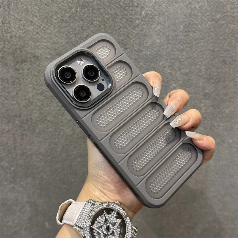 Breathable Heat Dissipation Mesh Case For ApplePhone 15 14 13 12 11 Pro Max Plus Matte Cooling Metal Lens Ring Hard Bumper Co