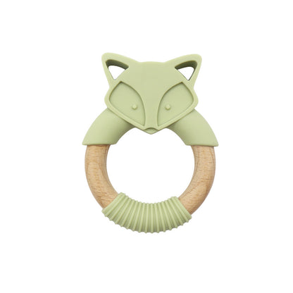 Baby Silicone Wood Ring Fox Baby Teether Molar Stick Toy 870214012981